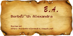 Borbáth Alexandra névjegykártya