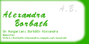 alexandra borbath business card