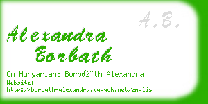 alexandra borbath business card